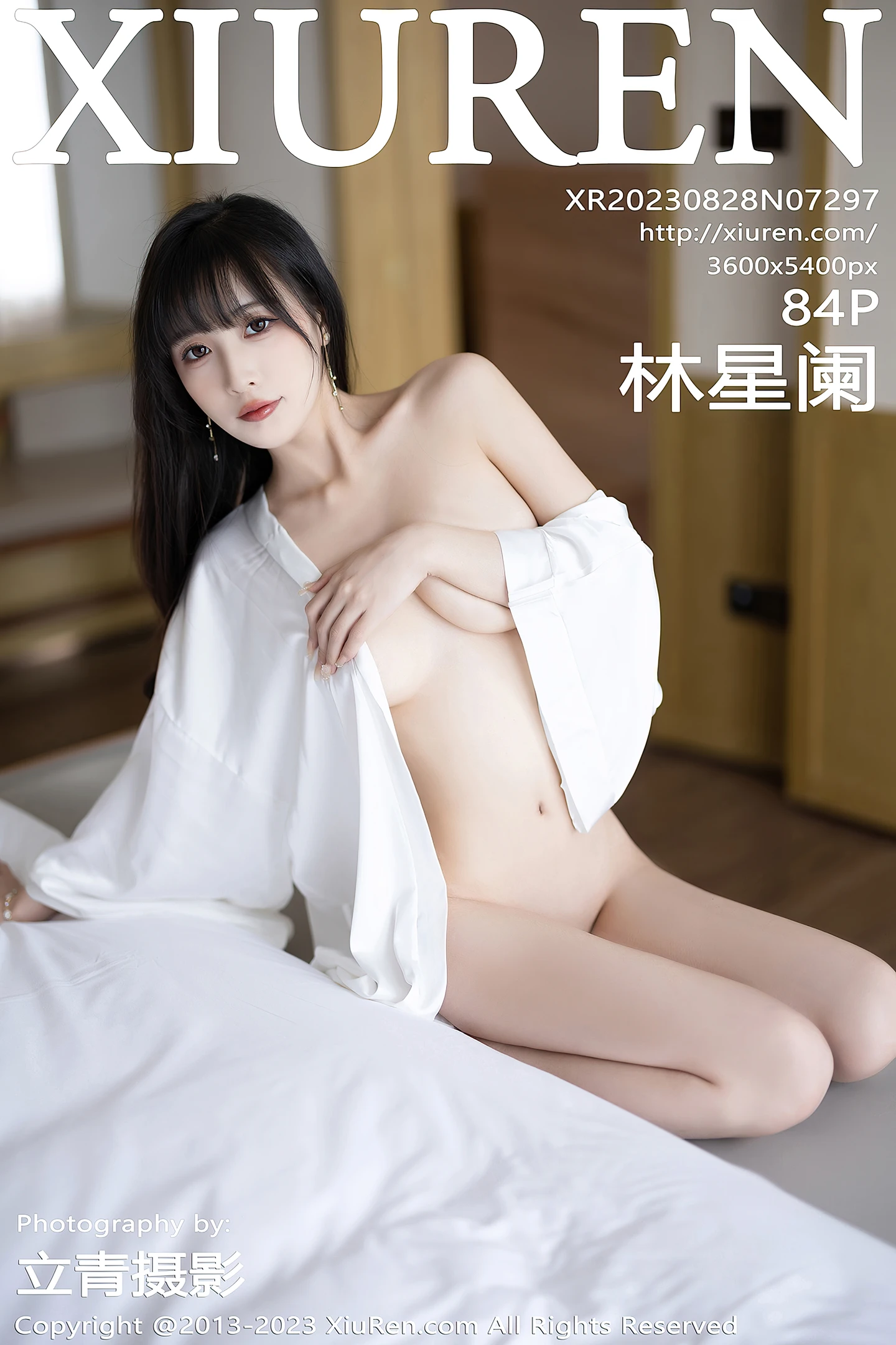 [XiuRen秀人网]No.7297_模特林星阑性感白色连衣长裙配凉高跟半撩秀翘臀美腿诱惑写真84P-秀人网 - XiuRen.Space
